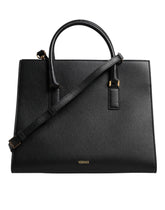 Versace Black Large Leather Top Handle Shoulder Crossbody Bag -   -  Versace.